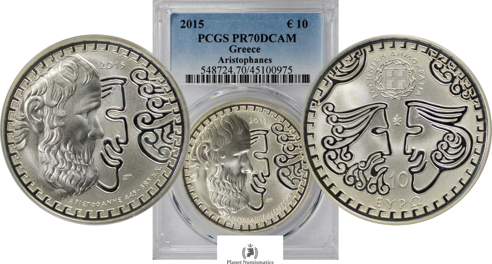 Greece Silver Euro Pcgs Pr Dcam Ma Shops