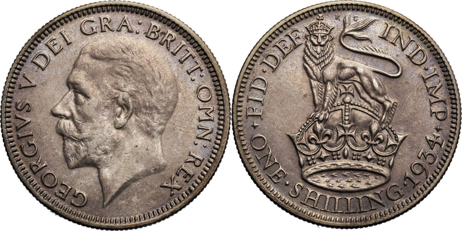 Great Britain Shilling George V Vz Ma Shops