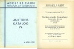 NUMISMATIC BOOKS Cahn A., Francfort. Vente aux enchères n° 74, du 04.04.1932 Foto
