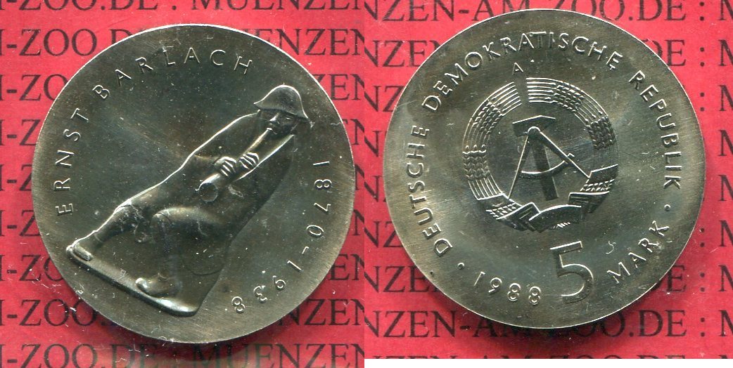 DDR Eastern Germany GDR 5 Mark DDR Gedenkmünze Cu Ni DDR 5 Mark 1988