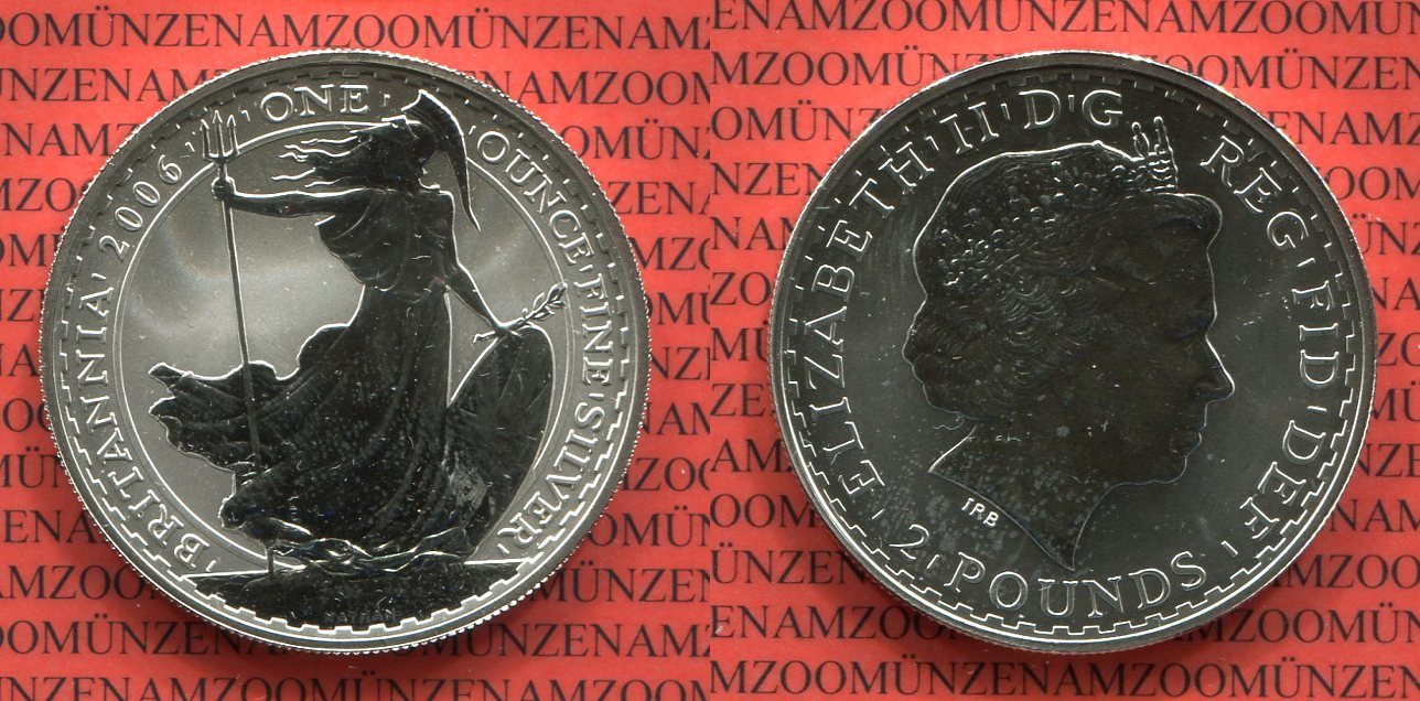 England Großbritannien UK 2 Pfund Silbermünze England 2 Pounds 2006