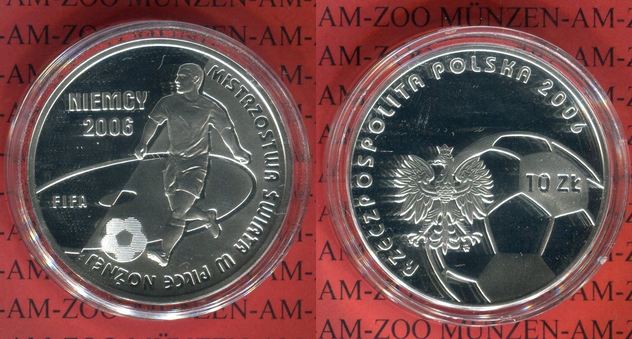 Polen Zloty Silber Fu Ball Wm In Deutschland Pp In Kapsel