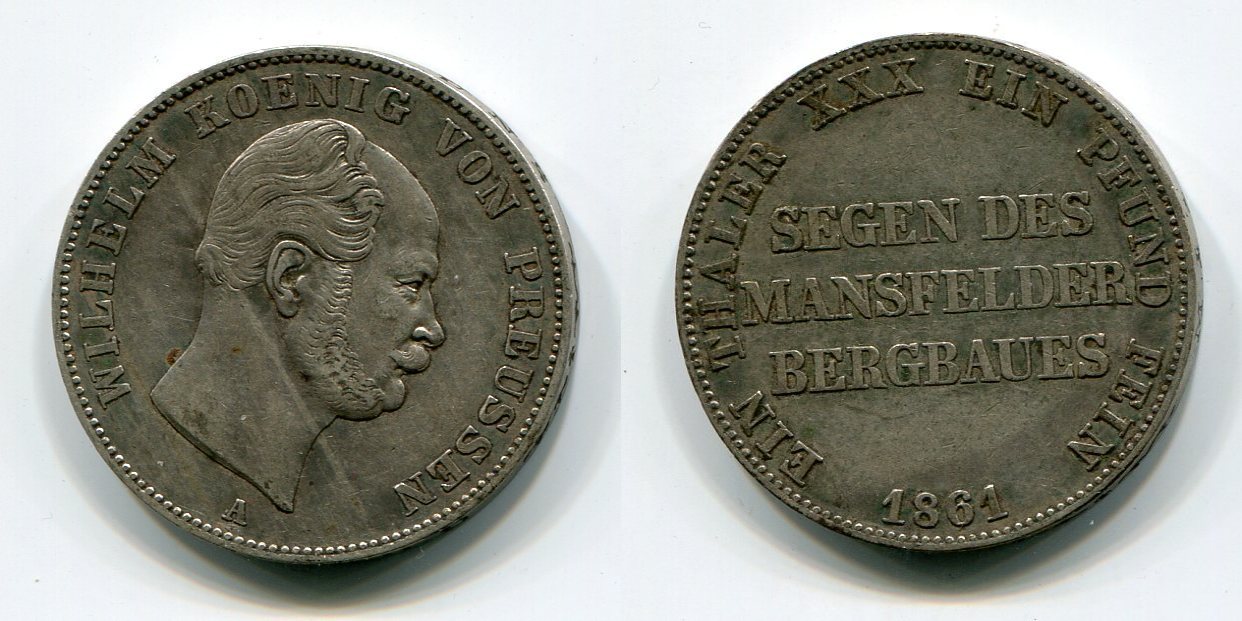 Preußen Königreich 1 Taler Vereinstaler 1861 A Wilhelm Segen des