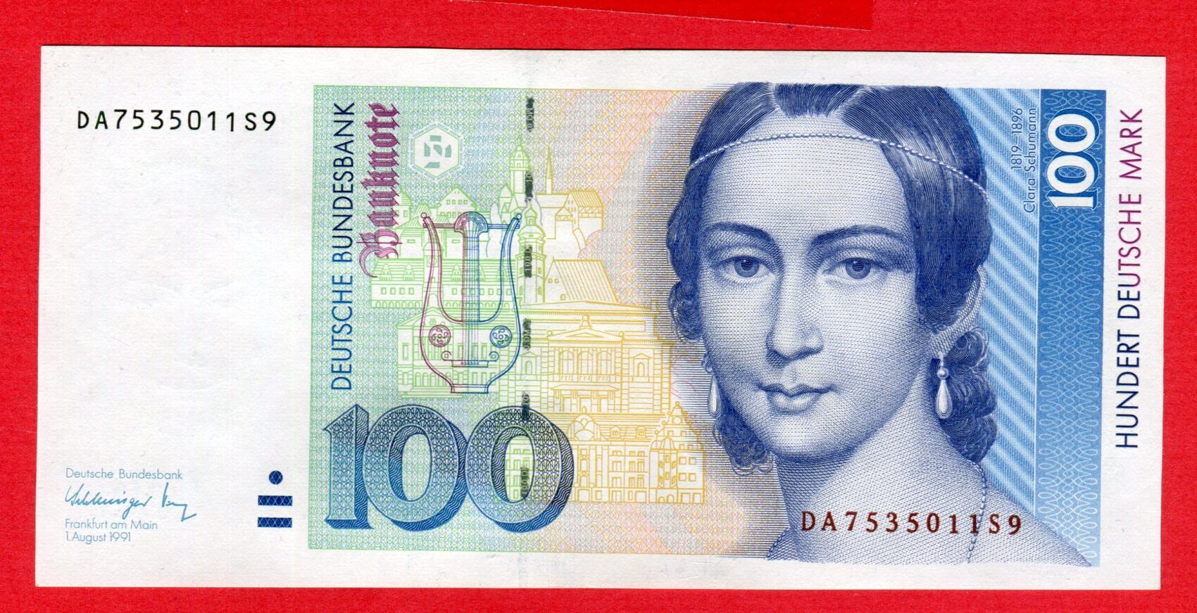 Bundesrepublik Deutschland 100 Deutsche Mark 1991 Clara Schumann DA