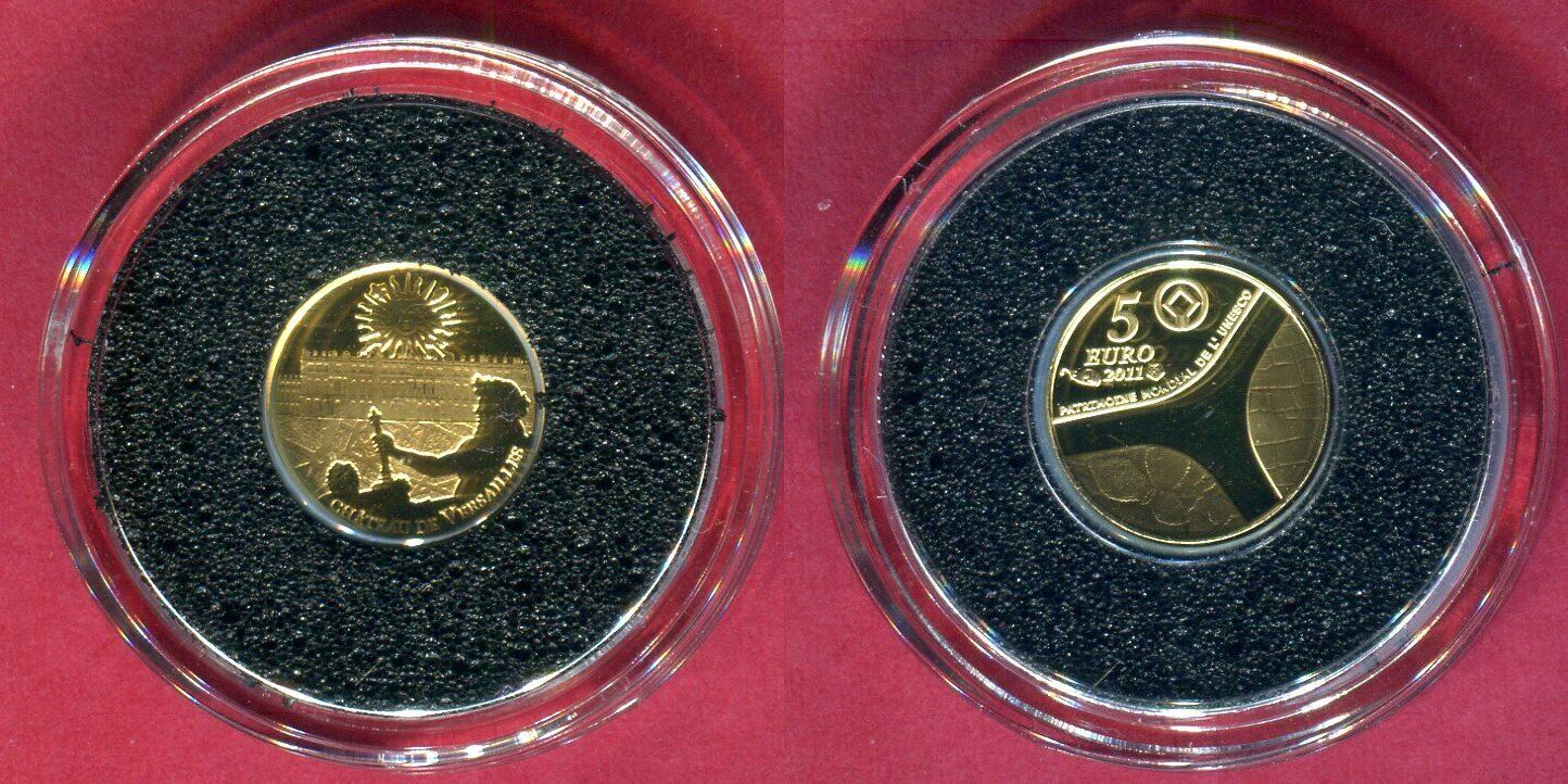 Frankreich 5 Euro Minigoldmünze 2011 Schloss Versailles Polierte Platte