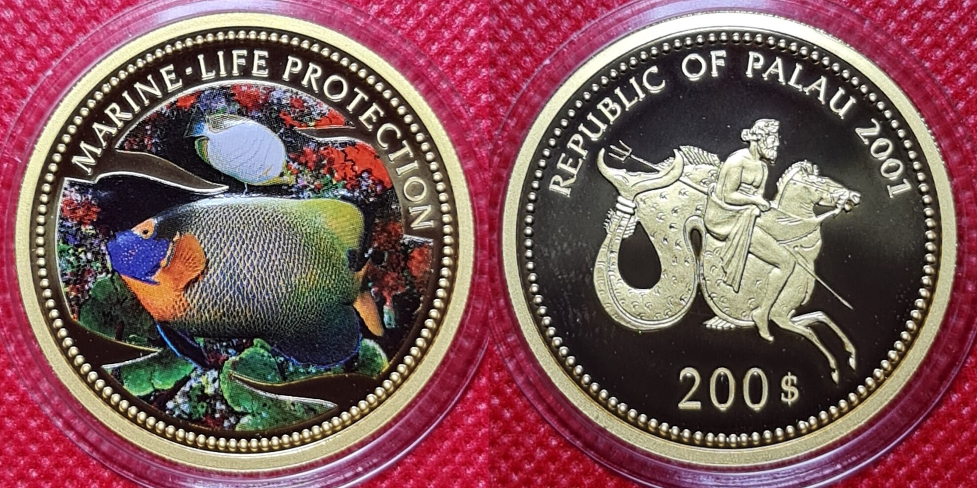 Palau Inseln Islands Dollars Farbm Nze Gold Unze Marine Life