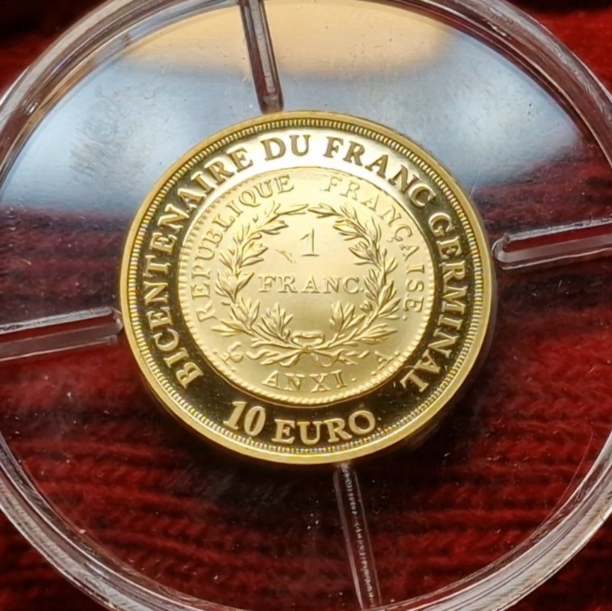 Frankreich France Euro Gold Franc Germinal Der Erste Franc