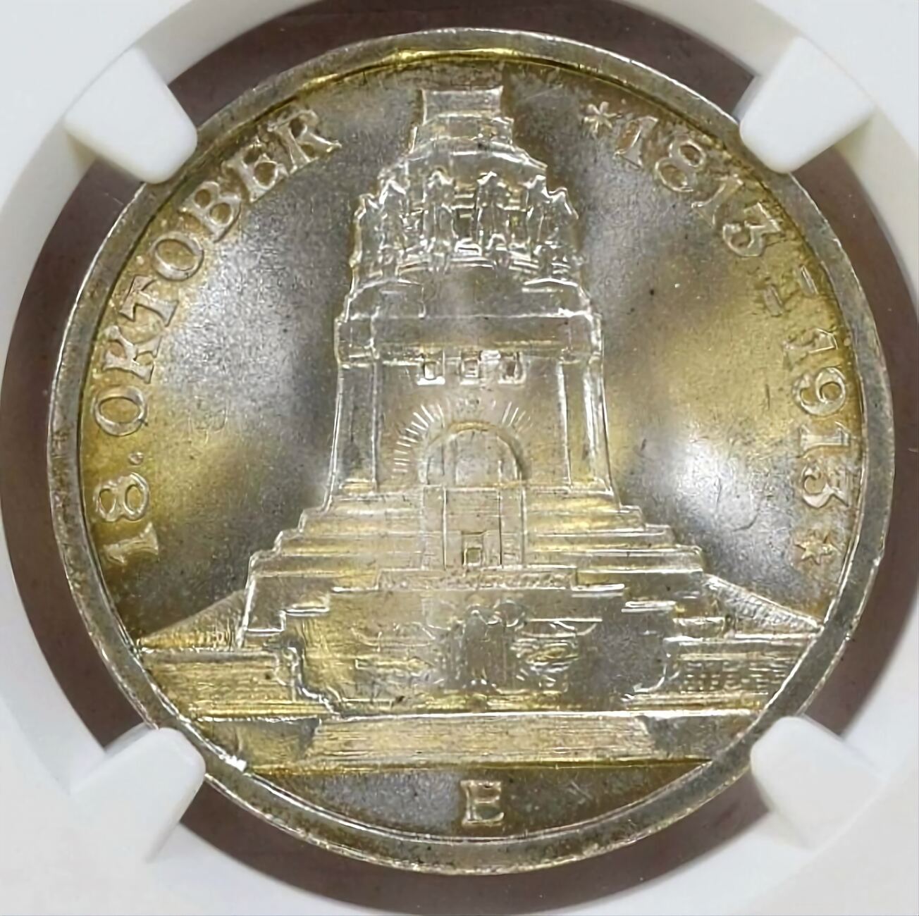 Sachsen Kaiserreich Germany Saxony 3 Mark 1913 E Völkerschlachtdenkmal