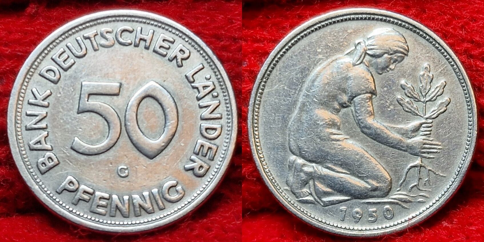 BRD Bundesrepublik Deutschland FRG Germany 50 Pfennig Bank Deutscher