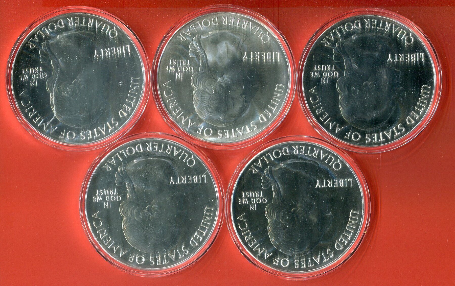 USA 5 X 5 Unzen Ounces Silber Silver Je 25 Cents 2020 America The