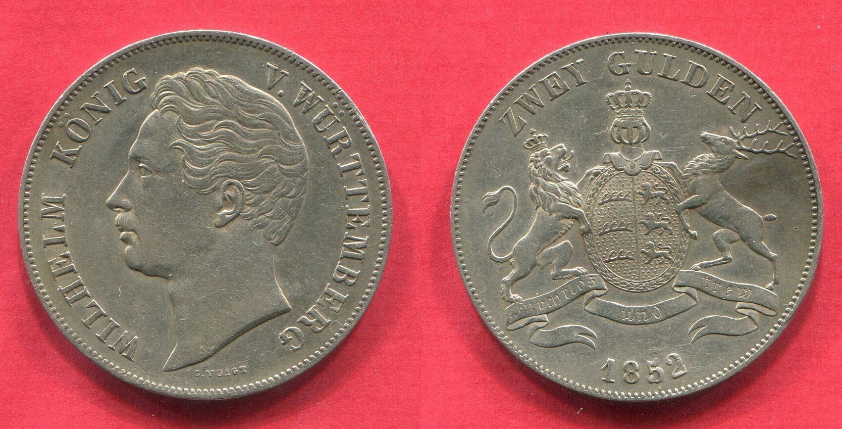 W Rttemberg Gulden K Nig Wilhelm Ss Patina Kl Rdf