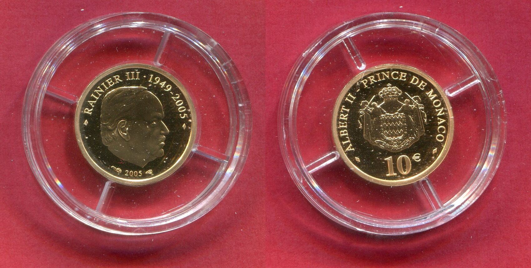 Monaco Euro Gold Rainier Iii Polierte Platte Nur Mit