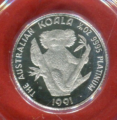 Australien Dollars Unze Platin Koala Pp Polierte Platte Mit