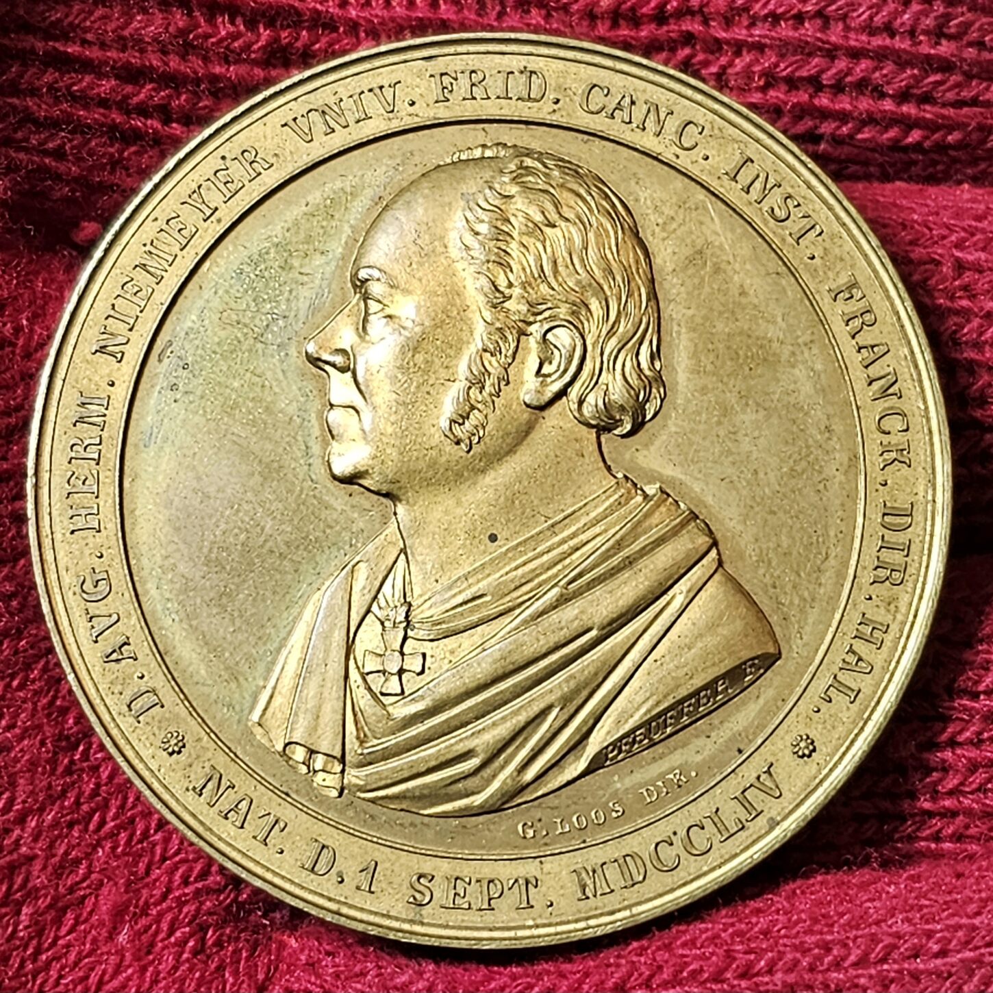 Halle An Der Saale Deutschland Vergoldete Bronzemedaille 1827 Professor