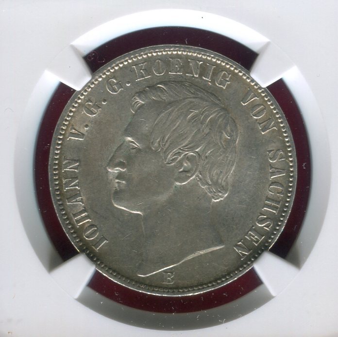 1868 B Johann König von Sachsen Vereinstaler NGC AU 58 MA Shops