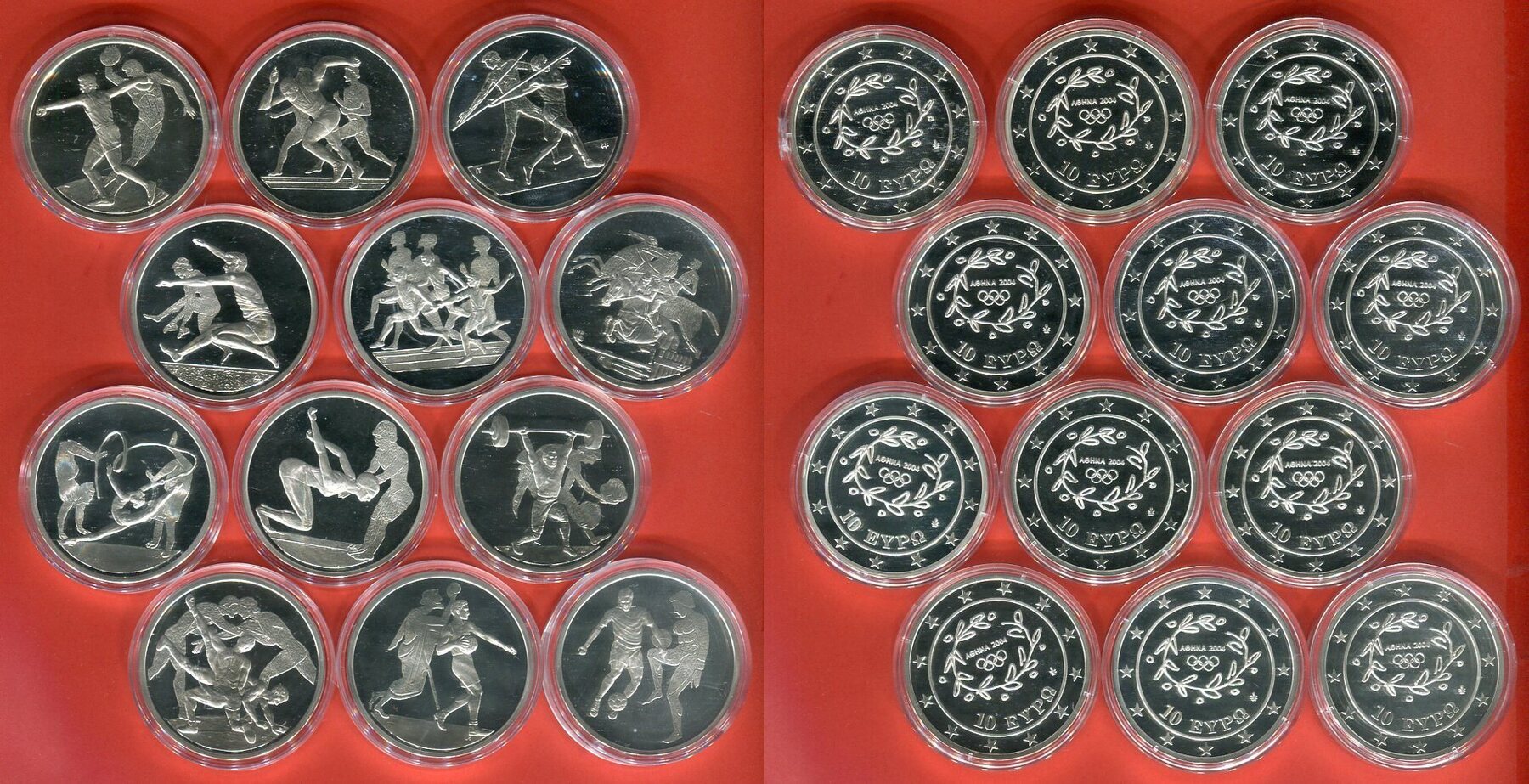 Griechenland 12 X 10 Euro Silber XXVIII Olympische Sommerspiele 2004