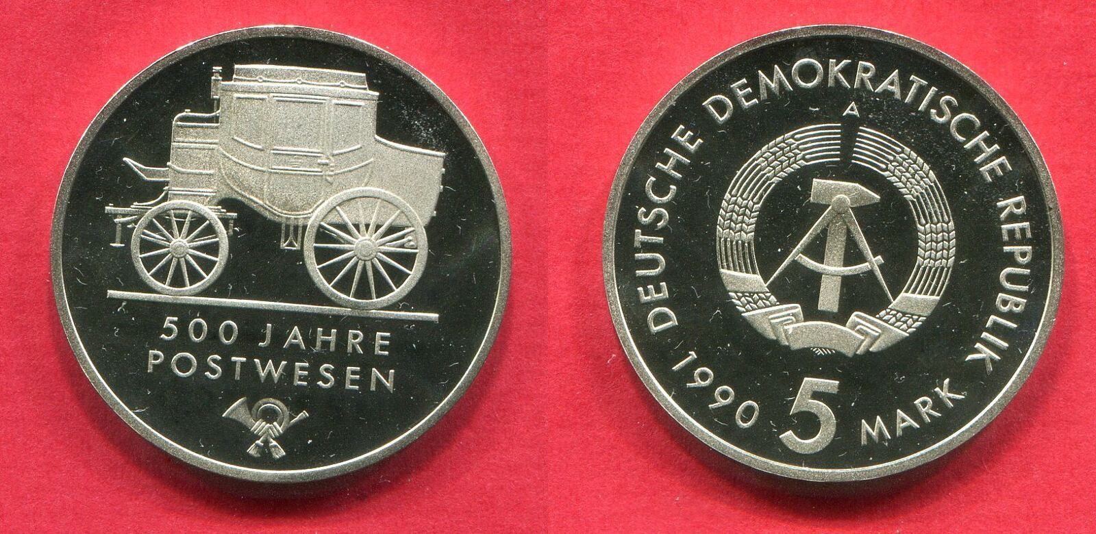 Eastern Germany DDR GDR 5 Mark Cu Ni Gedenkmünze 1990 500 Jahre