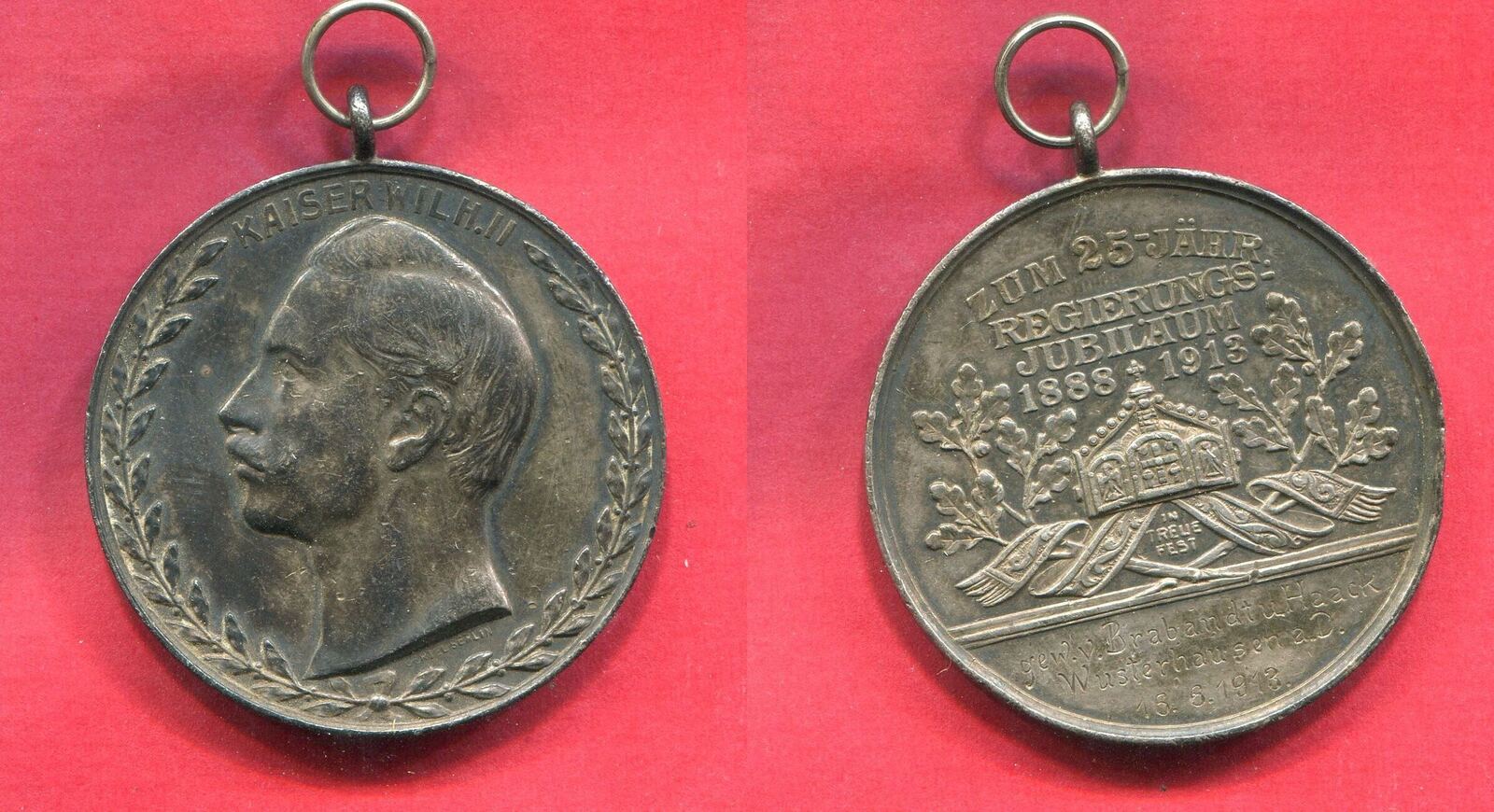 Deutschland Germany Kaiserreich Preu En Silvermedal Silbermedaille