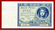 Polen Republik 5 Zloty Zlotych Polen 5 Zloty 1930 Ser. BE Mädchenkopf Kassenfrisch Изображение