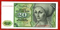 BRD,Deutsche Bundesbank 20 DM Deutsche Mark Geige BRD Deutsche Bundesbank, 20 DM Deutsche Mark 1970, Geige Flöte / Dürer E. Tucher