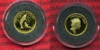 Tokelau Minigoldmünze 10 Dollars Mini Goldmünze 1/25 Unze Tokelau 10 Dollars 2003 Wale Endangered Wildlife 1/25 Unze Gold PP 写真