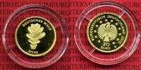 Deutschland BRD 2 Euro Goldmünze 1/8 Unze Deutschland BRD 20 Euro Gold 2010 G Wald Eiche Stgl. 1/8 Unze m. Zert. ohne Box