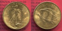 USA 20 Dollars Gold St. Gaudens Double Eagle USA Double Eagle 20 Dollars 1908 Gold St. Gaudens Typ, ohne Motto
