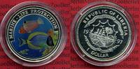 Liberia 1 Dollar Farbmünze Liberia 1 $ 1997 Farbmünze Marine Life Protection Doktorfische