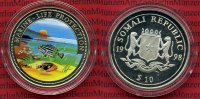 Somalia 10 Dollars Farbmünze Somalia 10 $ 1998 Farbmünze Marine Life Protection Meeresfauna