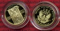 USA Commemorative Gold 5 Dollars 5 Dollars Gold Comemmorative Coin Münze USA 5 Dollars 1992 Olympische Spiele Barcelona, Sprinter PP m. Zert.