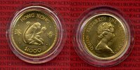 Hong Kong 1000 Dollars Lunar Serie Hong Kong 1000 Dollars 1980, Gold Lunar Serie Jahr des Affen, Monkey