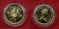 Hong Kong 1000 Dollars Lunar Serie Hong Kong 1000 Dollars 1979, Gold Lunar Serie Jahr des Huhns Rooster 15,97 g 917