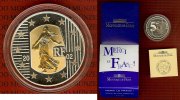 Frankreich France 5 Euro Bimetall Gold Silber Frankreich 5 Euro 2002 Silber, Säerin, Sameuse Goldinlay 2,7 g 0.750 PP OVP