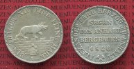 Anhalt Bernburg 1 Taler Ausbeutetaler Bergbau Anhalt Bernburg Ausbeutetaler 1846 T. 3, Bär auf Mauer