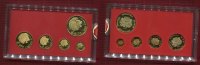 Singapur, Singapore Gold Löwen Satz 1/20 - 1 Unze Feingold Singapur Löwensatz 1991 5 Münzen 1/20 - 1 Unze Feingold mit Box Gold Lions