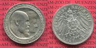 Württemberg, German Empire State of 3 Mark Silber Gedenkmünze Commemorative Württemberg 3 Mark 1911, Silberhochzeit des Königspaares, J. 177 a