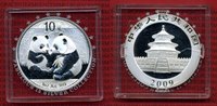 China 10 Yuan Panda 1 Unze Silber China Panda 10 Yuan 2009 1 Unze Silber Stempelglanz