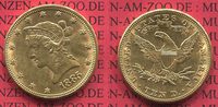 USA 10 Dollars Goldmünze Eagle Coronet Head USA 10 Dollars Liberty, Frauenkopf, 1885 o. Mzz. Coronet Head Gold