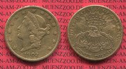 USA 20 Dollars Double Eagle Goldmünze USA 20 Dollars Liberty, Double Eagle Frauenkopf, 1902 S Gold