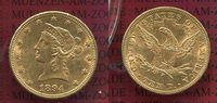 USA 10 Dollars Goldmünze Eagle Coronet Head USA 10 Dollars Liberty, Frauenkopf, 1894 Coronet Head Gold