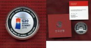 Süd-Korea, Southern Korea 30000 Won silber Farbmünze 30000 Won 2010 Korea silber PP G20 Gipfel Farbmünze