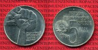 Deutsche Demokratische Republik 5 Mark DDR Cu/Ni Gedenkmünze Internationales Anti-Apartheidsjahr