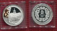China Peoples Republic 10 Yuan Silber China 10 Yuan 2008 Gedenkmünze Olympische Spiele Peking Pagode