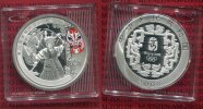 China Peoples Republic 10 Yuan Silber China 10 Yuan 2008 Gedenkmünze Olympische Spiele Peking Rote Maske Schwerttanz