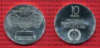 DDR 10 Mark DDR Silber Gedenkmünze Eröffnung Neues Gewandhaus Leipzig