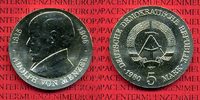 DDR GDR Eastern Germany 5 Mark Gedenkmünze 75. Todestag von Adolph von Menzel