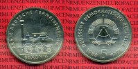 DDR 5 Mark Gedenkmünze Die erste deutsche Ferneisenbahn Saxonia - Verkehrswesen, Eisenbahn