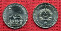 DDR 5 Mark Gedenkmünze Die erste deutsche Ferneisenbahn Saxonia - Verkehrswesen, Eisenbahn