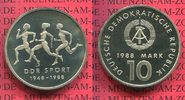 DDR Eastern Germany, GDR 10 Mark DDR Gedenkmünze Cu/Ni DDR 10 Mark 1988 40 Jahre DDR Sport 1948-1988 Cu/Ni PP