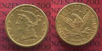 USA 5 Dollars Half eagle USA 5 Dollars Liberty, Frauenkopf, Coronet Head 1888 S Gold